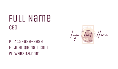 Beauty Watercolor Brush Lettermark Business Card Image Preview