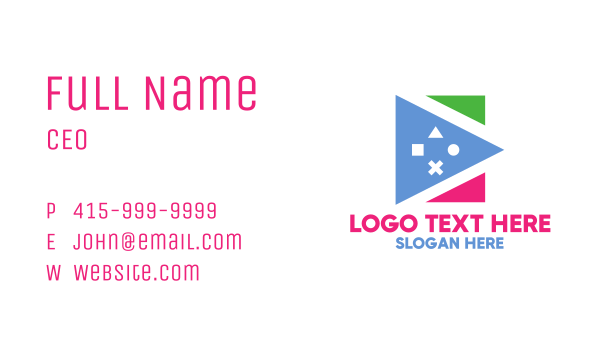 Polygon Game Shape Business Card Design Image Preview