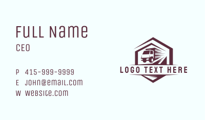 Fast Delivery Truck Business Card Image Preview