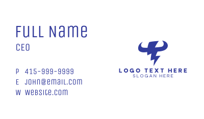 Blue Lightning Horns Business Card