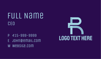 Professional Letter R  Business Card