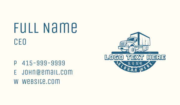 Logistics Shipping Truck Business Card Design Image Preview