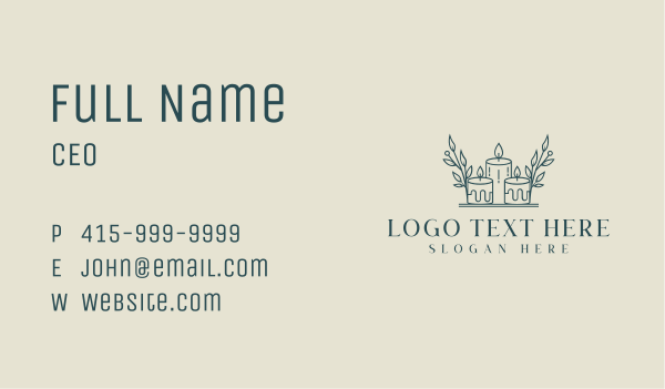 Handmade Candlelight Decor Business Card Design Image Preview