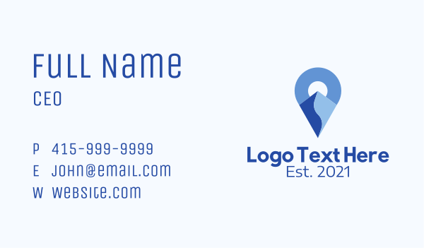 Mountain Pin Locator  Business Card Design Image Preview