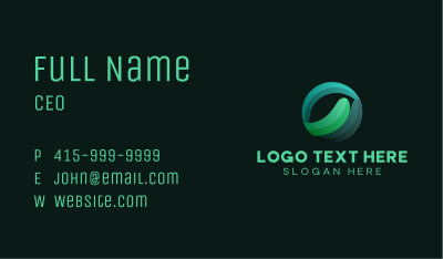 Green Modern Circle Business Card Image Preview