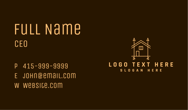 Arrow House Cabin Business Card Design Image Preview