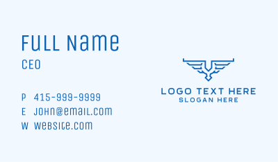 Aviation Wings Crest Business Card Image Preview