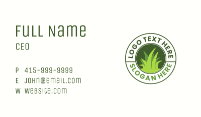 Green Grass Badge Business Card Image Preview