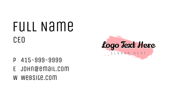 Cosmetics Smudge Wordmark Business Card Design Image Preview