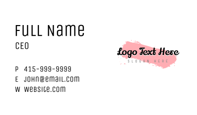 Cosmetics Smudge Wordmark Business Card Image Preview