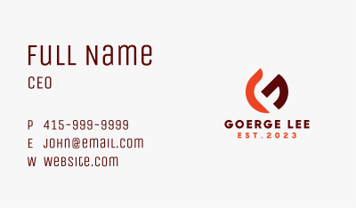 Corporate Letter G Business Card Image Preview