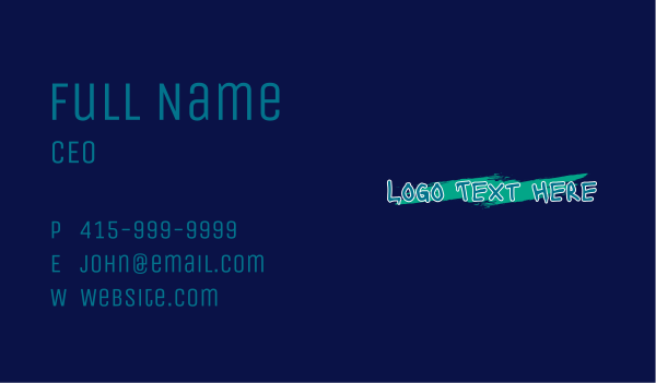 Street Art Lettering Wordmark Business Card Design Image Preview