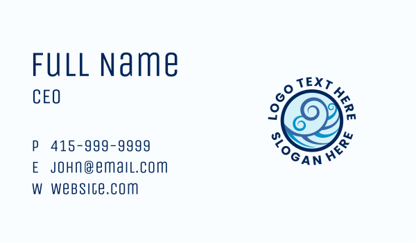 Water Ocean Waves Business Card Design Image Preview