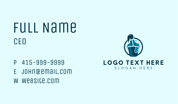 Cleaning Mop Bucket Business Card Design Image Preview