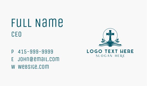 Holy Cross Bible Business Card Design Image Preview