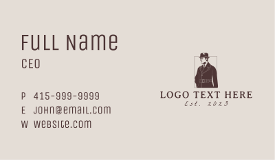 Man Vintage Coat Business Card Image Preview