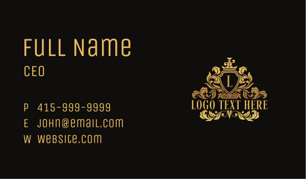 Royal Fashion Shield  Business Card Design Image Preview