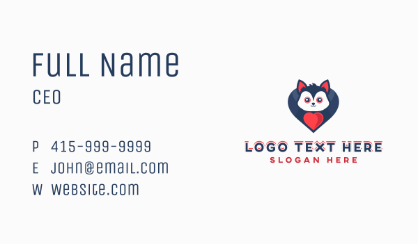 Cute Wolf Animal Shelter Business Card Design Image Preview