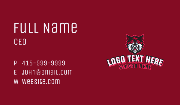 Red Angry Wolf Gaming Business Card Design Image Preview