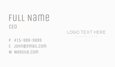 Elegant Sans Serif Wordmark Business Card Image Preview