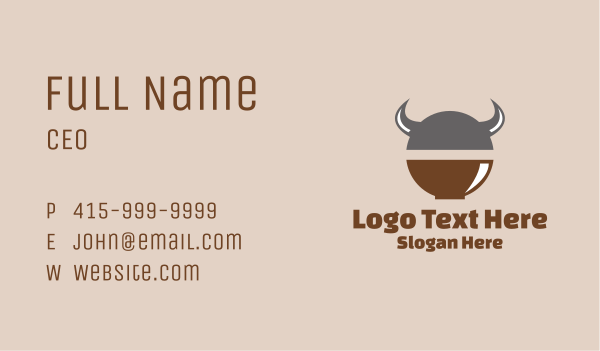 Viking Soup Bowl  Business Card Design Image Preview