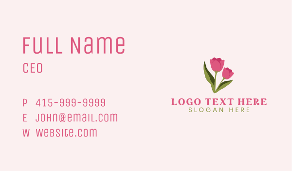 Tulip Flower Plant Business Card Design Image Preview