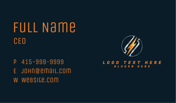 Thunder Power Voltage Business Card Design Image Preview