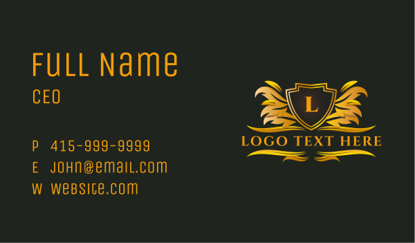 Luxury Shield Insignia Business Card Design Image Preview