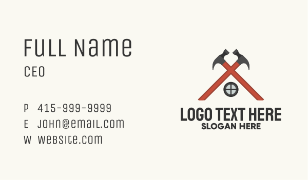 Red Hammer House Business Card Design Image Preview