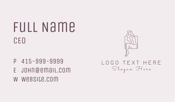 Sitting Naked Model Business Card Design Image Preview