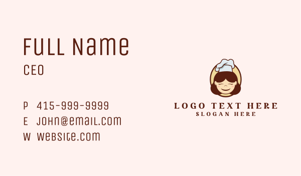 Happy Lady Chef Business Card Design Image Preview