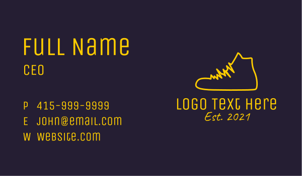 Yellow Sneaker Lifeline  Business Card Design Image Preview