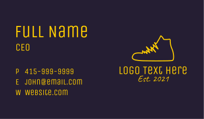 Yellow Sneaker Lifeline  Business Card