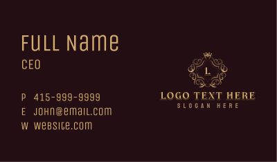 Ornamental Crown Royalty Business Card Image Preview