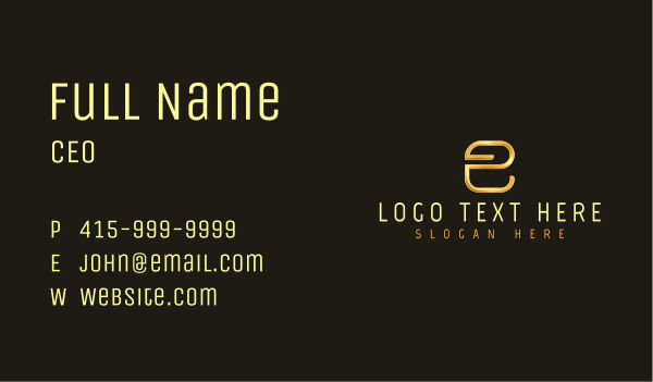 Premium Metallic Letter E Business Card Design Image Preview