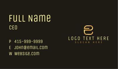 Premium Metallic Letter E Business Card Image Preview