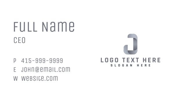 Modern Industrial Letter J Business Card Design Image Preview