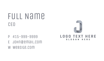 Modern Industrial Letter J Business Card Image Preview