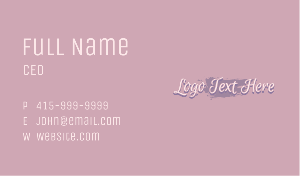 Pink Watercolor Paint  Business Card Design Image Preview