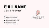 Pink Ponytail Girl Business Card Image Preview