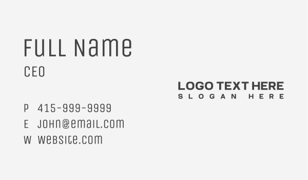 Generic Black Wordmark Business Card Design Image Preview