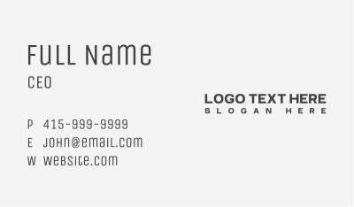 Generic Black Wordmark Business Card Image Preview