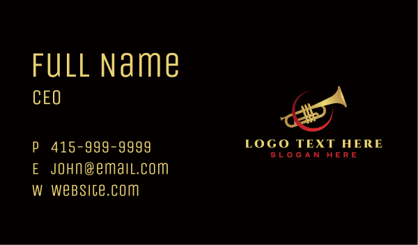 Trumpet Music Instrument Business Card Design Image Preview
