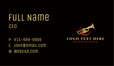 Trumpet Music Instrument Business Card Image Preview