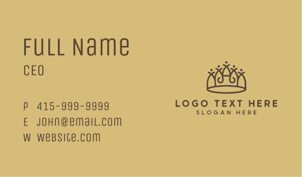 Regal Crown Tiara Business Card Design Image Preview