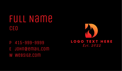 Fire Torch Letter D Business Card Image Preview