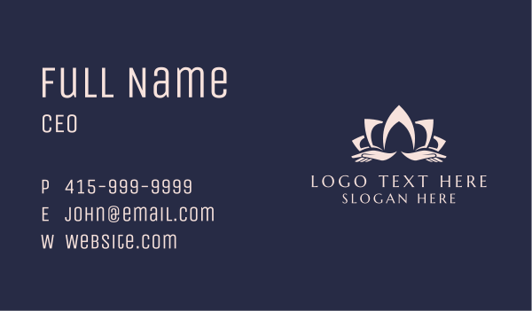 Lotus Massage Hands Business Card Design Image Preview
