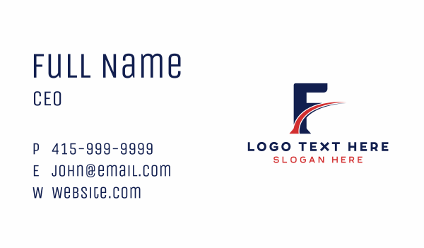 Fast Courier Swoosh Letter F Business Card Design Image Preview