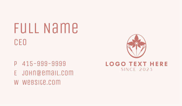 Flower Acupuncture Emblem  Business Card Design Image Preview