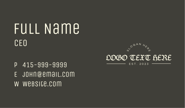 Street Gothic Wordmark Business Card Design Image Preview